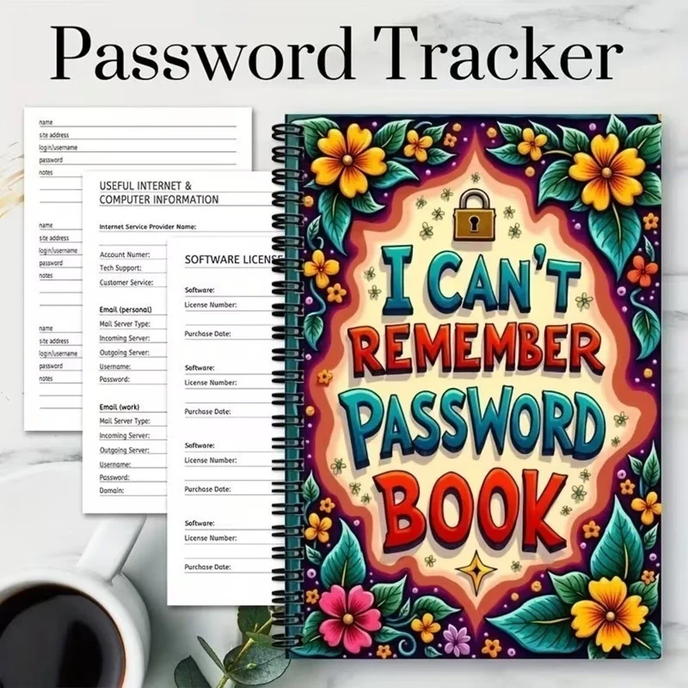 Funny Spiral Password Book Log Organizer Username Login Notebook‎ Gift